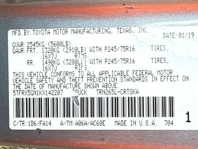 2019 Toyota Tacoma 2WD SR
