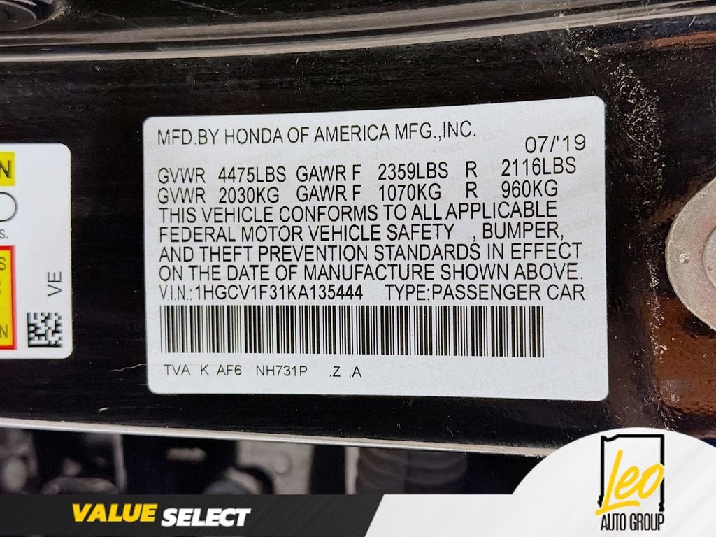 2019 Honda Accord Sedan Sport 1.5T