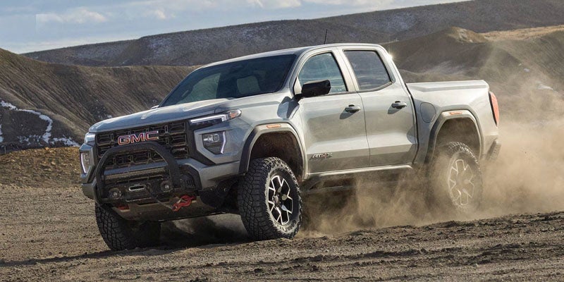 2026 GMC Canyon Elevation off-road performance in desert terrain at Leo GMC Lebanon, IN
